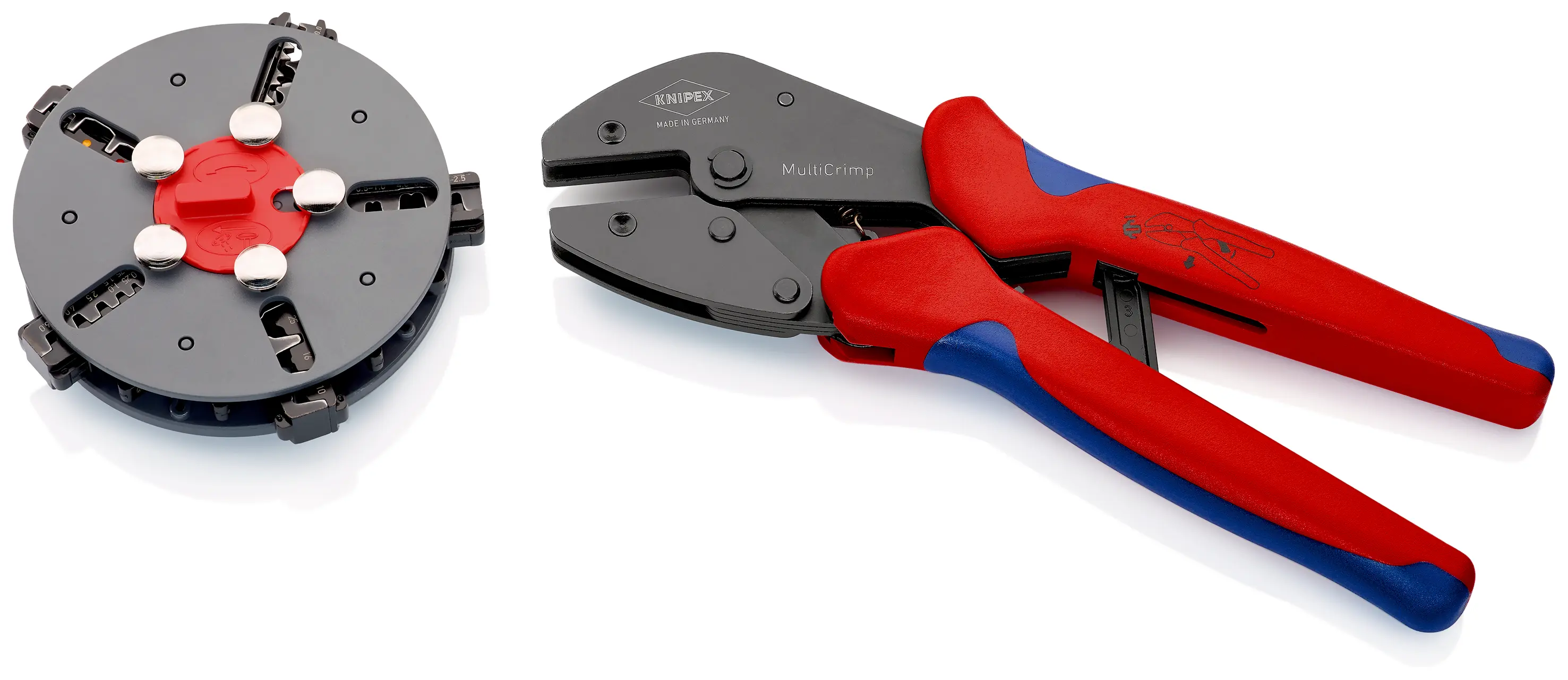Pince à sertir MultiCrimp avec chargeur de rechange inclu - KNIPEX - 97 33 02