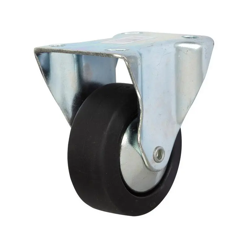 Roulette fixe platine sans frein D.65 galet caoutchouc noir charge 65kg - GUITEL HERVIEU - 700508