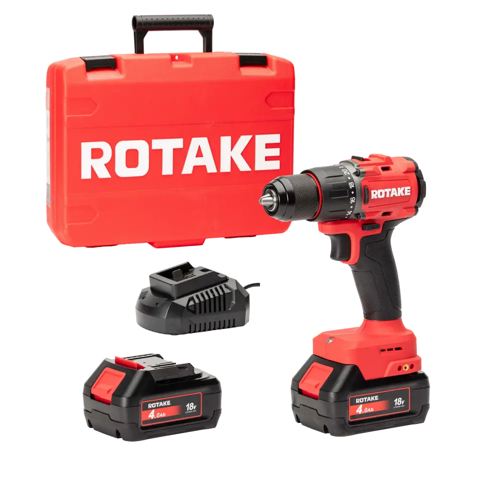 Perceuse visseuse à percussion 18V 70Nm avec 2 batteries 18V 4AH, Chargeur, Coffret - ROTAKE - D1H-40D