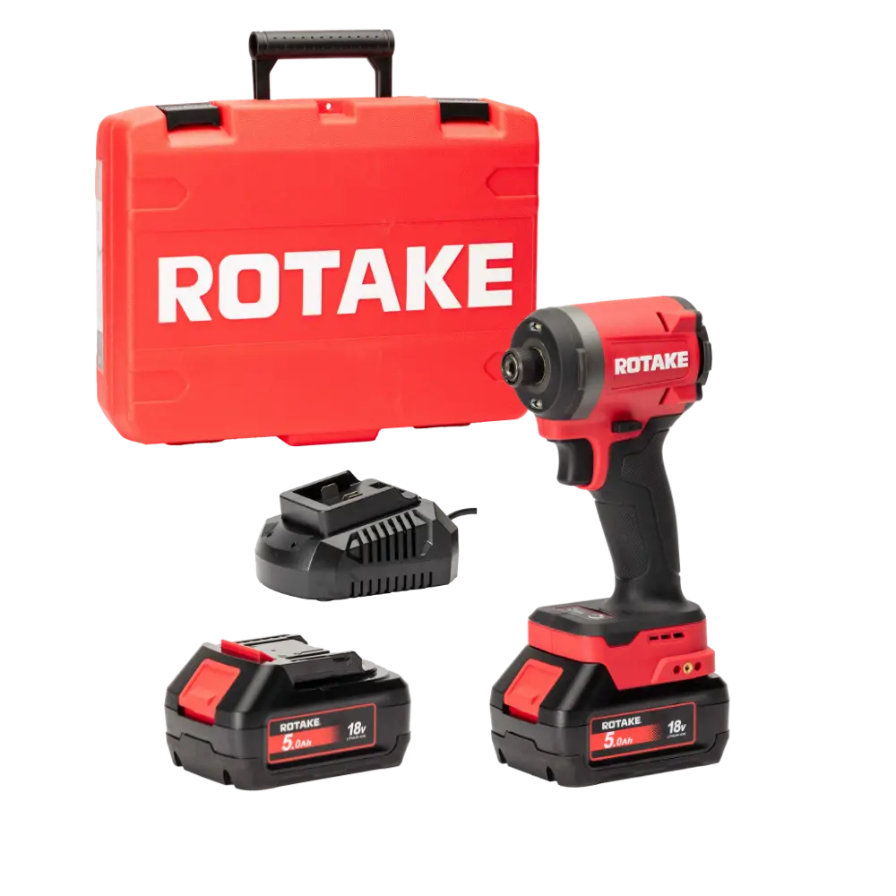 Visseuse à chocs 18V 1/4" HEX 260 Nm avec 2 Batteries 18V 5Ah, Chargeur, Coffret - ROTAKE - S1-50D