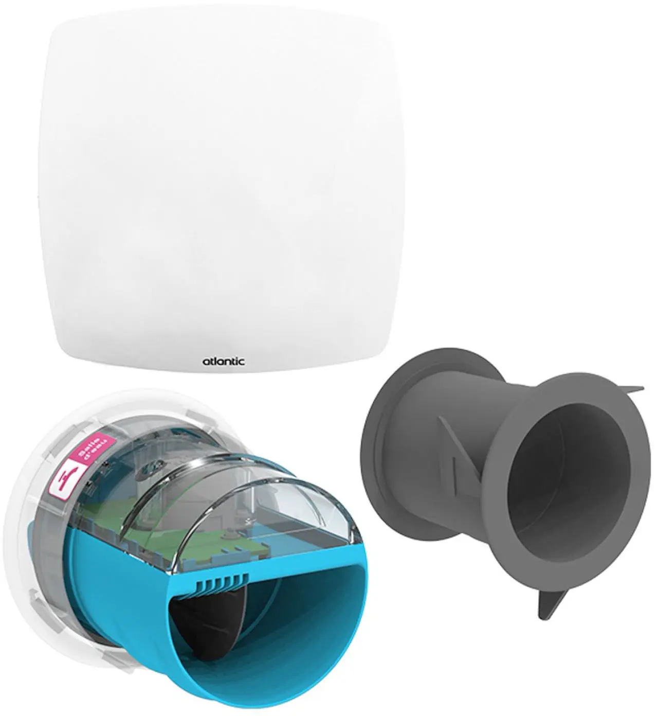 Kit e-Twist&Go pour Hygrogenius avec 1 Piquage 80 SdB avec Wc + 1 Bouche Line - ATLANTIC - 526292