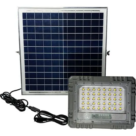 Projecteur solaire LED 25W avec capteur pir 2 Télécommandes 1,5M de câble SAE - AS SCHWABE - 46983