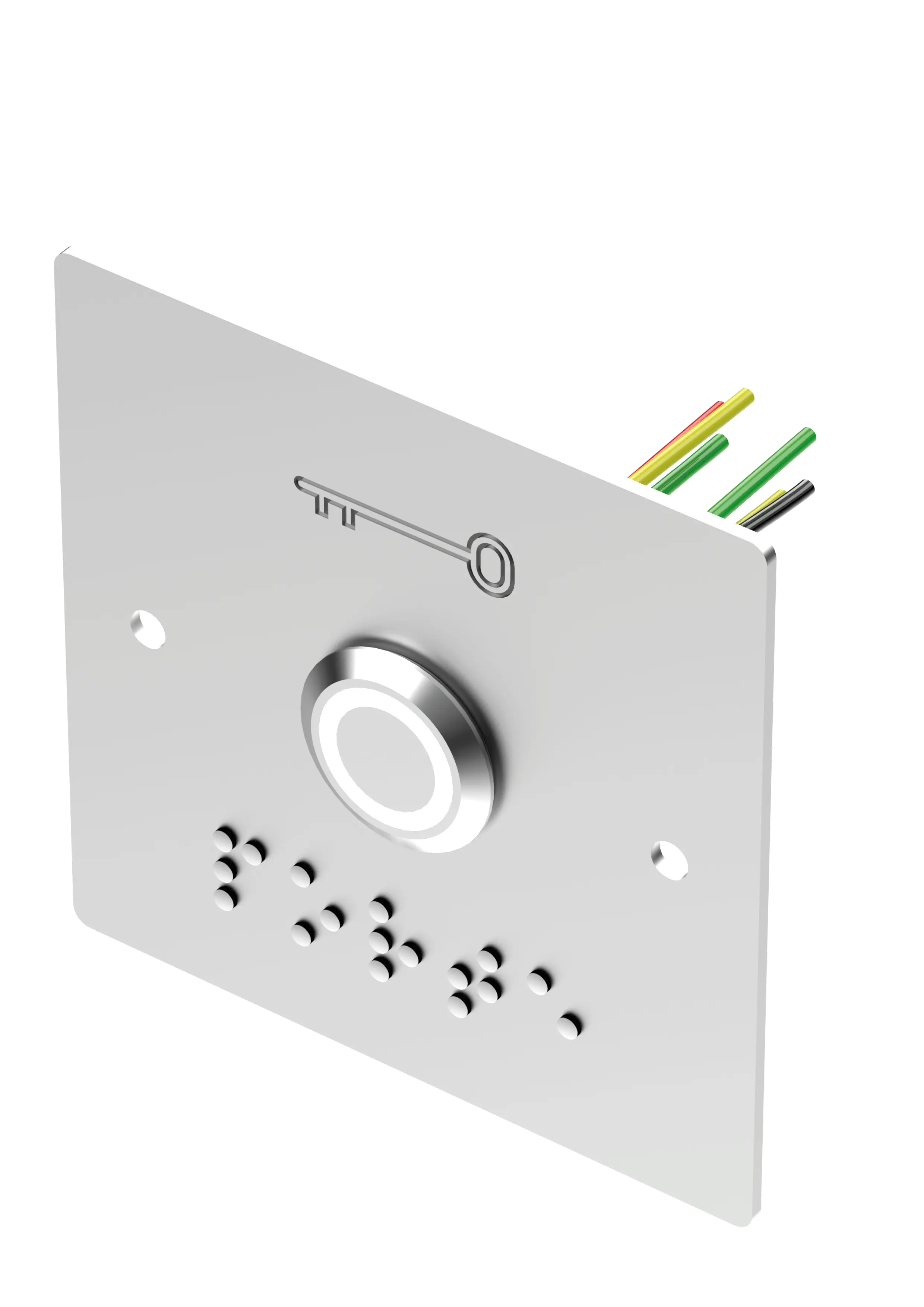Bouton poussoir INOX 19 mm LED Vert/Blanc NO+NC + PBP19_B 6 fils soudés - SEWOSY - PB19VB_6FBL