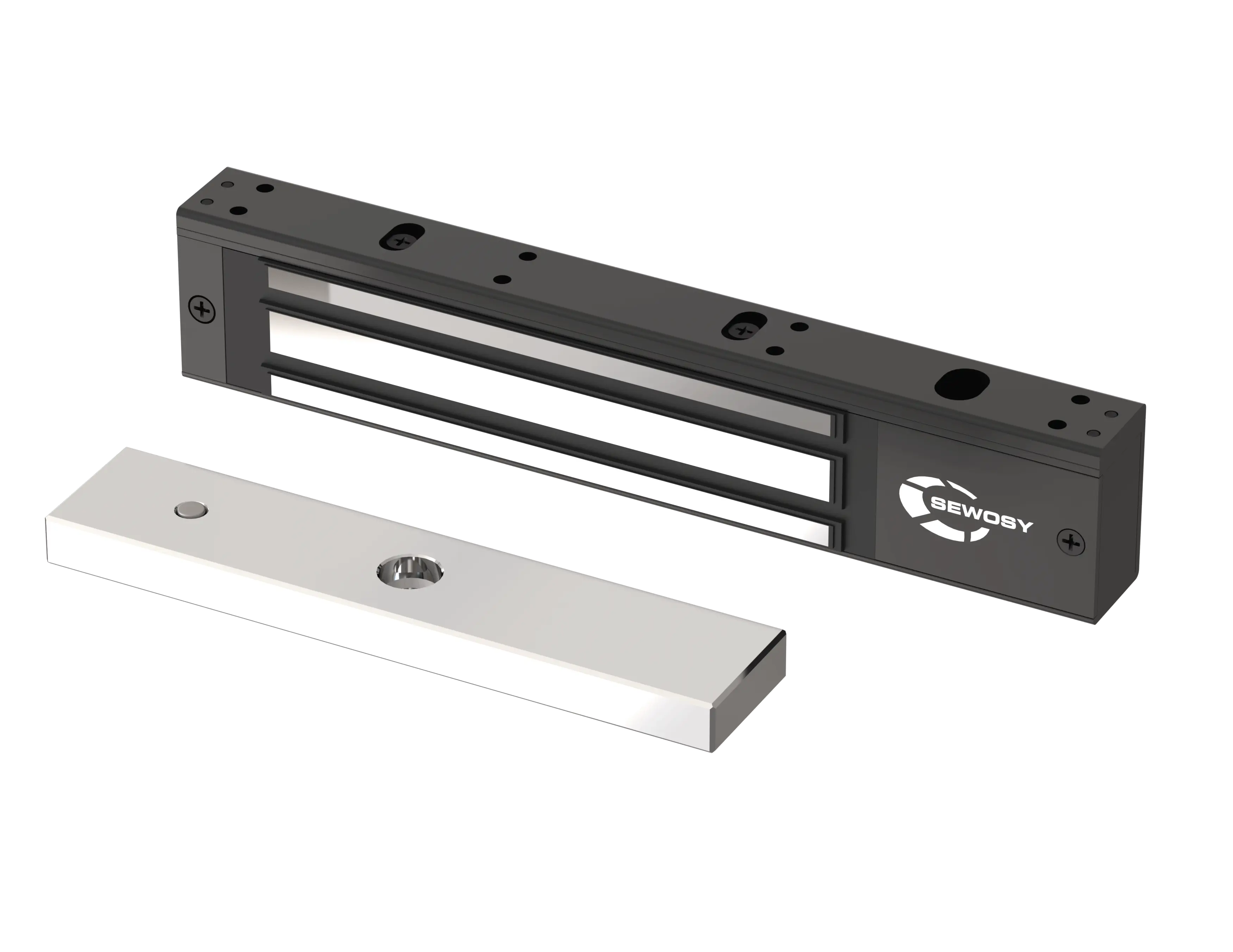 Ventouse électromagnétique en applique 300 daN 12/24V DC - Noir - SEWOSY - V300N