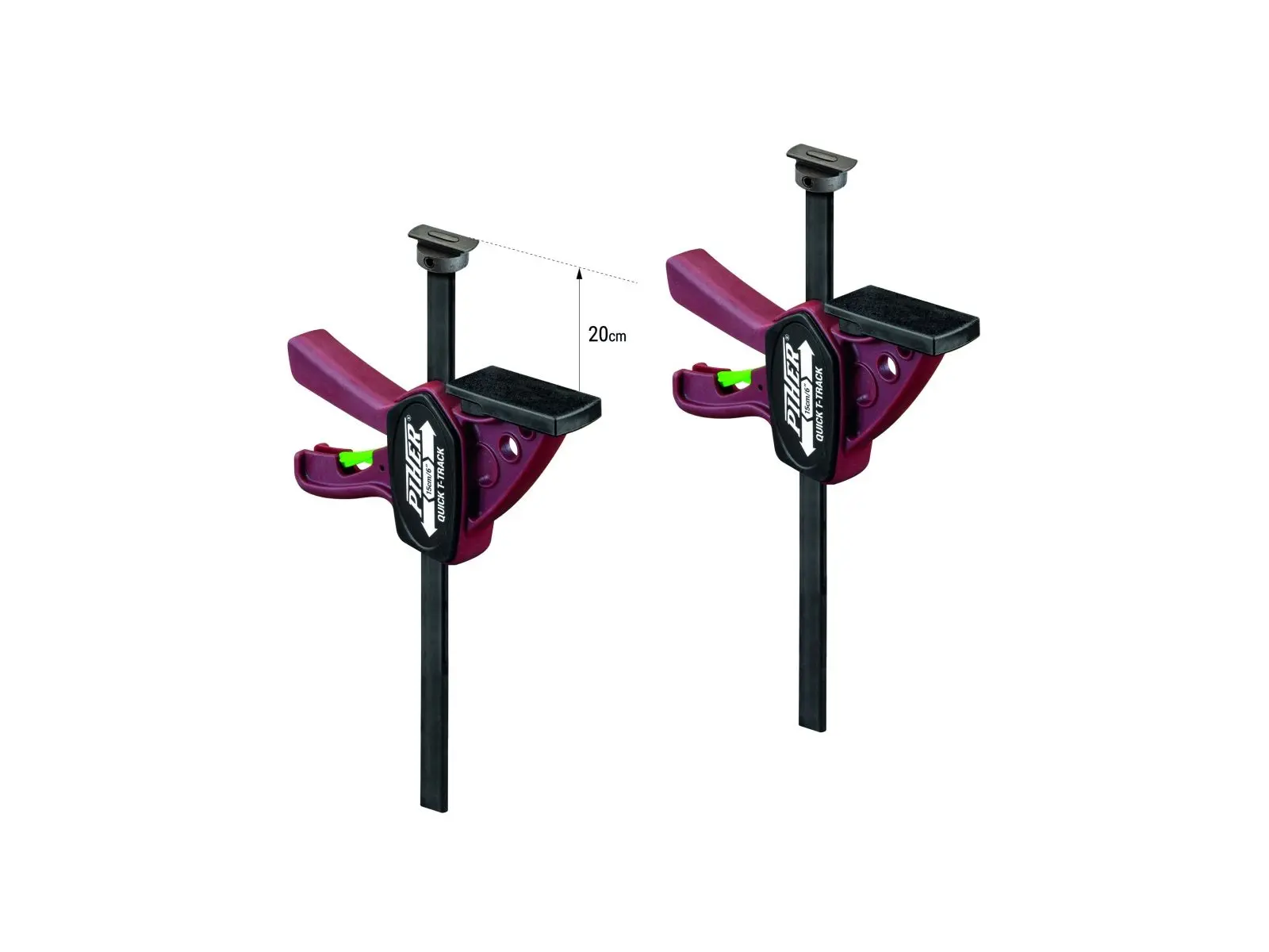 Set 2 T-track slim 12x1,6 mm- 20cm -