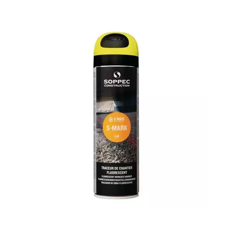 Traceur de chantier jaune 500ML 6 mois - SOPPEC - 141917O