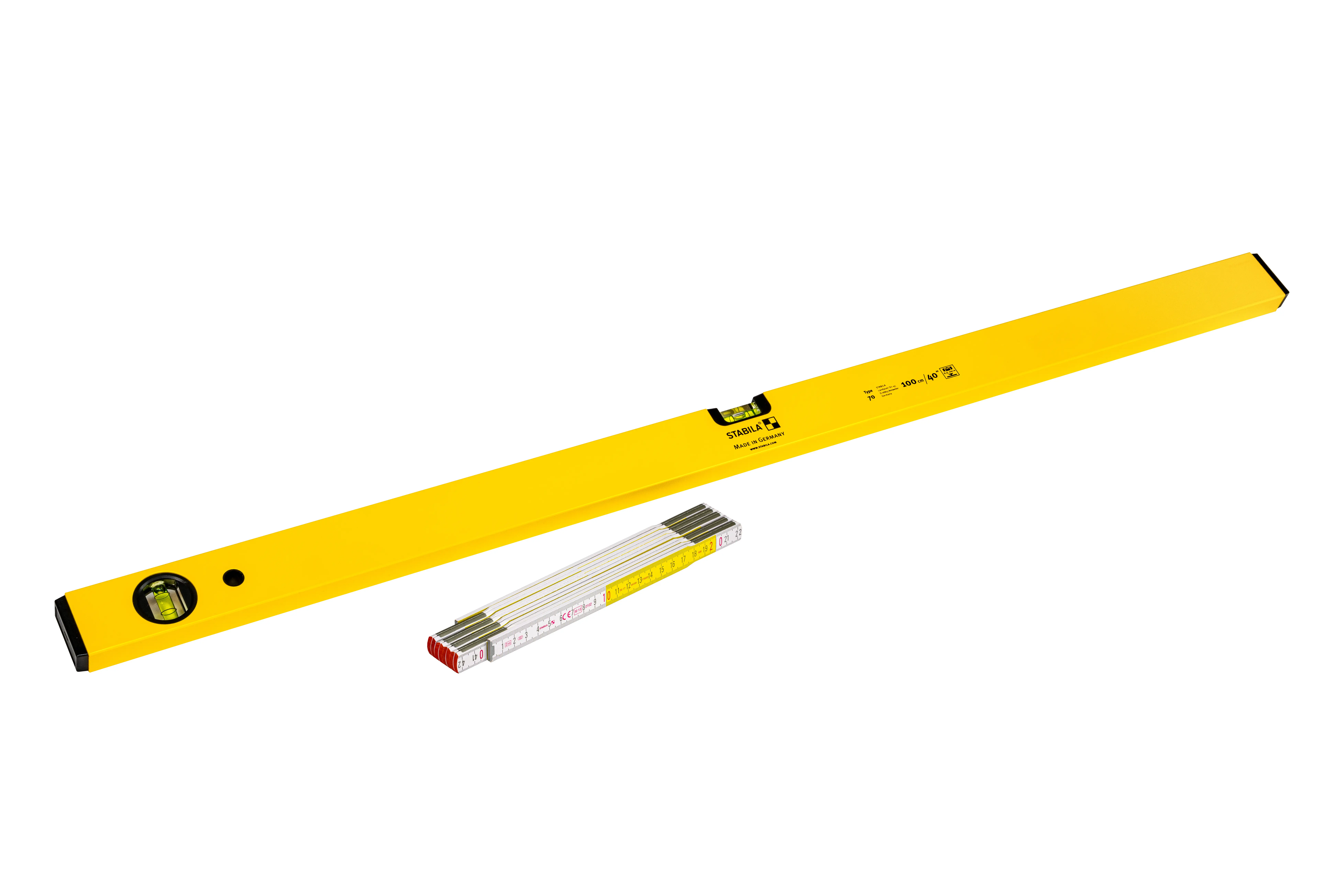 Bonus pack niveau à bulle 100 cm type 70 avec mètre pliant 2m type 617 - STABILA - 20278