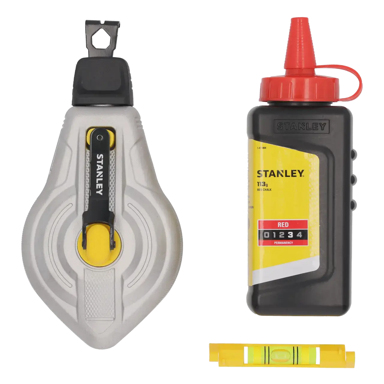 Kit cordeau traceur 30 m 6:1, poudre rouge, niveau ficelle - STANLEY - STHT47612-0