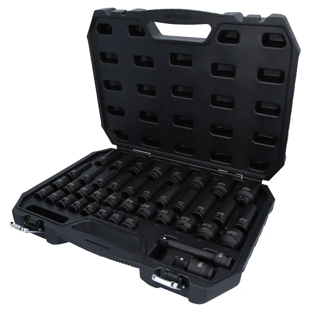 Coffret de douilles à chocs 1/2", courtes et longues, 40 pièces - KS TOOLS - 515.0065
