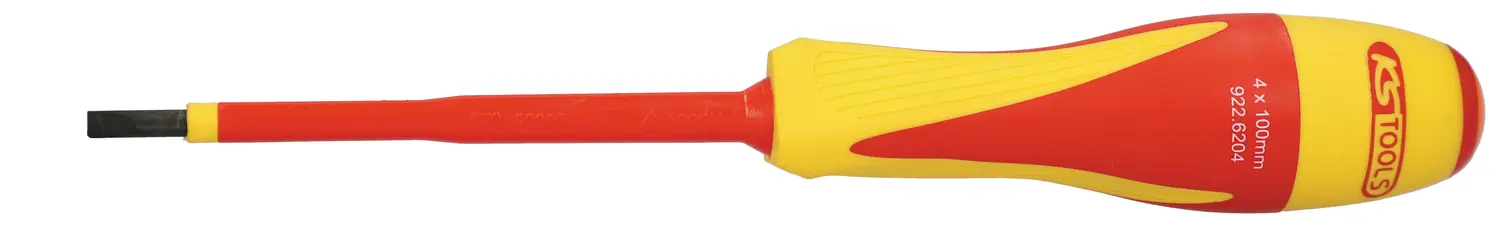 Tournevis Fente bi-matière isolé 1000V, 4x100 mm - KSTOOLS - 922.6204