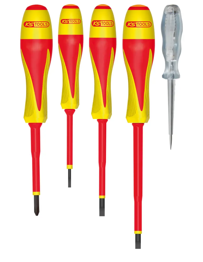 Jeu de 4 tournevis isolés Ultimate et 1 tournevis testeur - 5 pièces - KSTOOLS - 922.6217