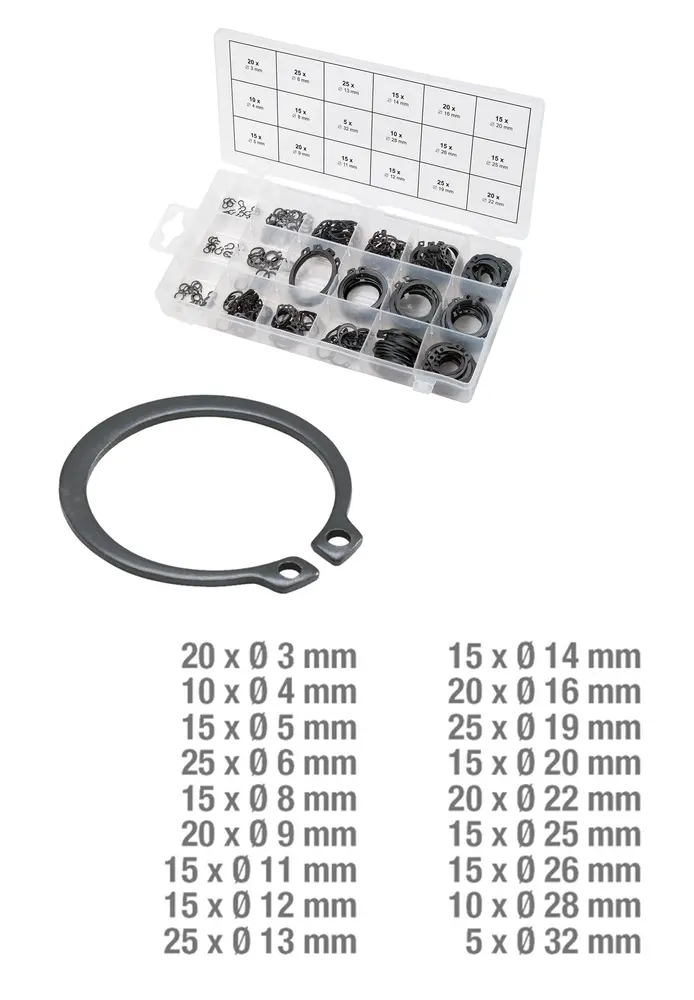 Assortiment de circlips de type externe 300 pièces - KSTOOL - 970.0100