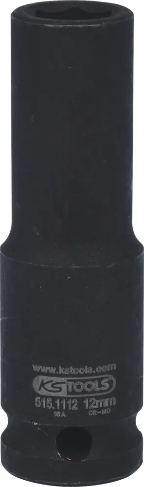 Douille longue à chocs 6 pans 1/2", 12 mm sur carte - KSTOOLS - 515.1112-E