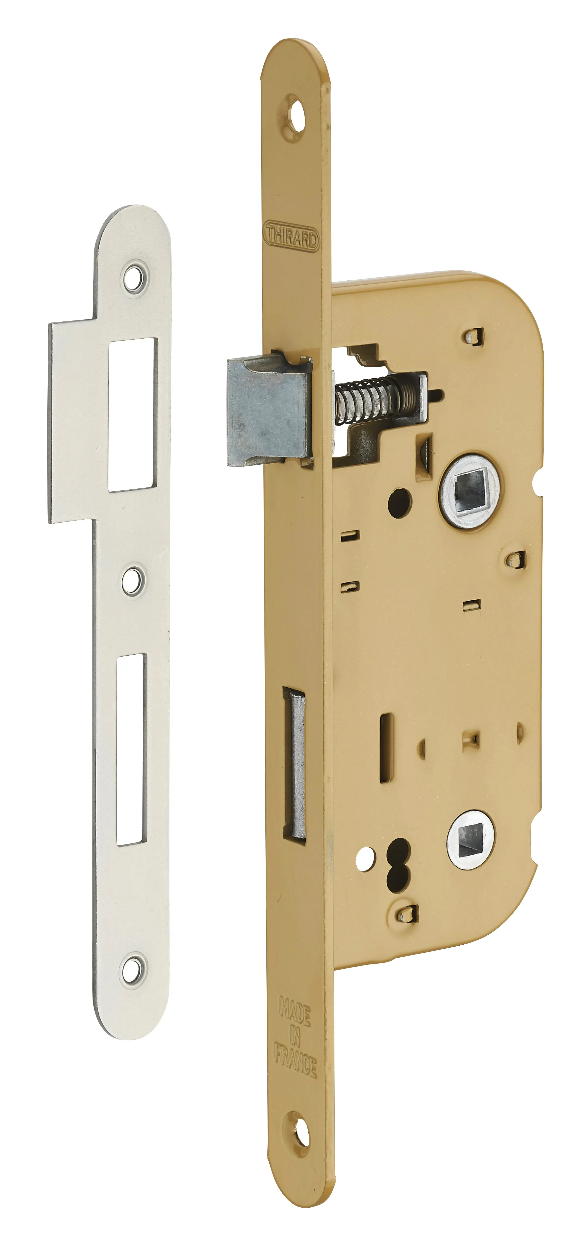 Serrure larder standard, axe40, conda, t/br bronze, réversible, avec gâche - THIRARD - 901191