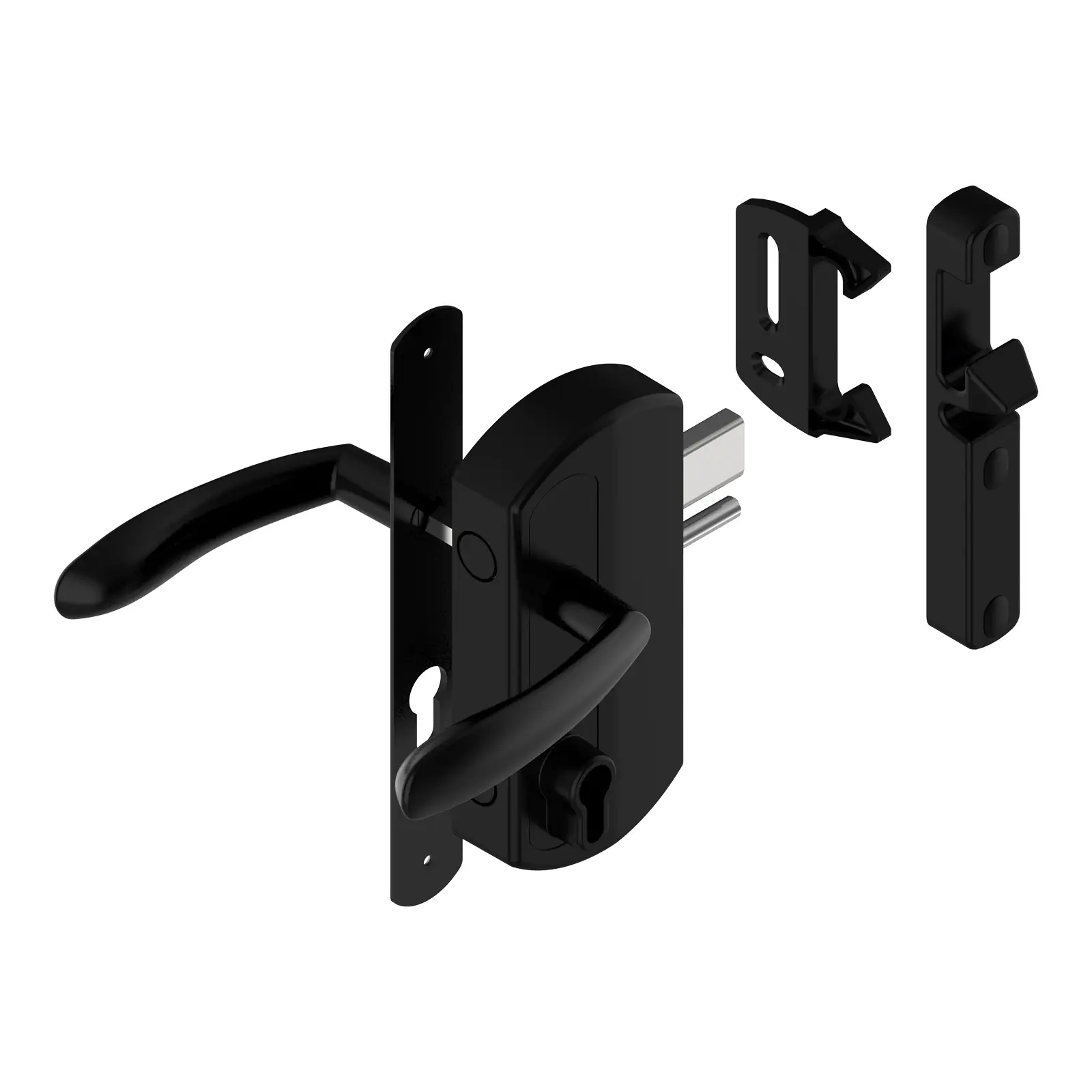 Kit serrure en applique Modulox à pêne levant portail et portillon - Noir - TIRARD et BURGAUD - WE592208CU