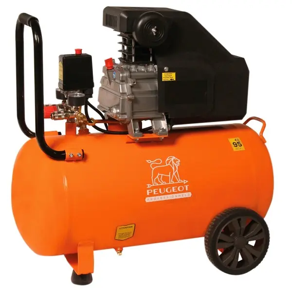 Compresseur à piston 1,82 KW -50 Litres -13 m3/h - 230V - Monocylindre - PEUGEOT PROFESSIONNELS - PCAP5VM13