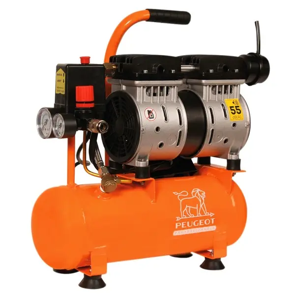 Compresseur à piston 0,55 KW - 6 Litres - 6,2 m3/h - 230V -Silencieux 55Db - PEUGEOT PROFESSIONNELS - PCAP6SH6