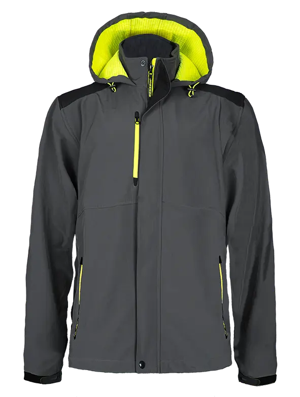 Veste softschell - 3 couches Graphite/Jaune - TSD - 12279