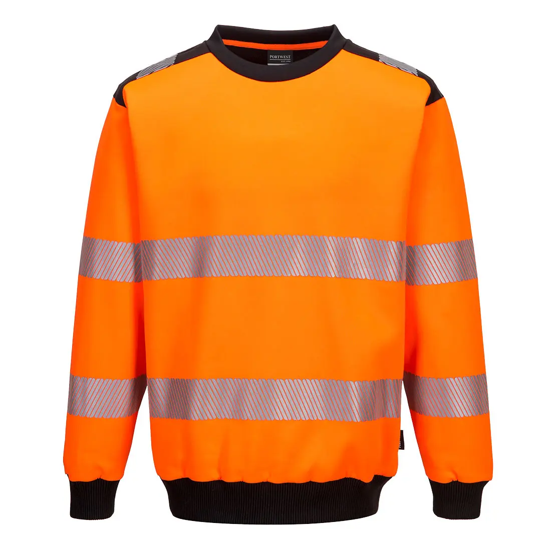 Sweat à col rond PW3 haute-visibilité Orange/Noir - PORTWEST - PW379