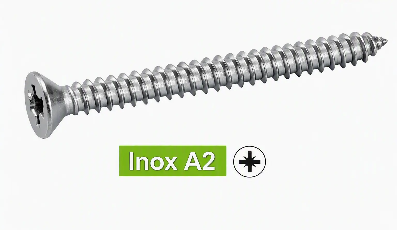 Vis à tôle tête fraisée pozidrive forme C - Inox A2 - Ø 4,8 x 50 mm - BTE 200 - ACTON - 624084.8X50