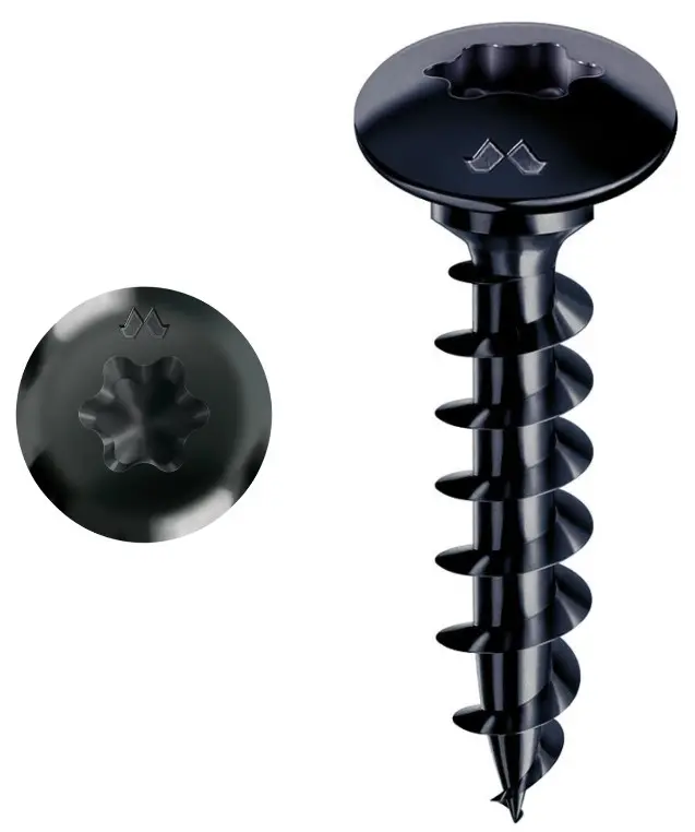 Vis MUSTAD Panelvit FC Tête de penture - Torx - Ø6x50mm - Zingué noir - Boite de 200 - PV029A600500KNC