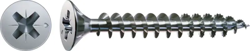 Vis à bois Tête fraisée Pozi N°1 2.5X12 Diamètre de tête: 5.1 Filetage total WIROX - SPAX - bte 1000 - 1081010250125