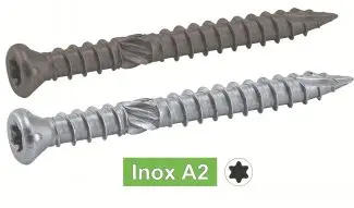 Vis pour terrasse tête fraisée réduite six lobes double filet - 5x50 - Par seau de 400 - ACTON - 623275X50SEAU