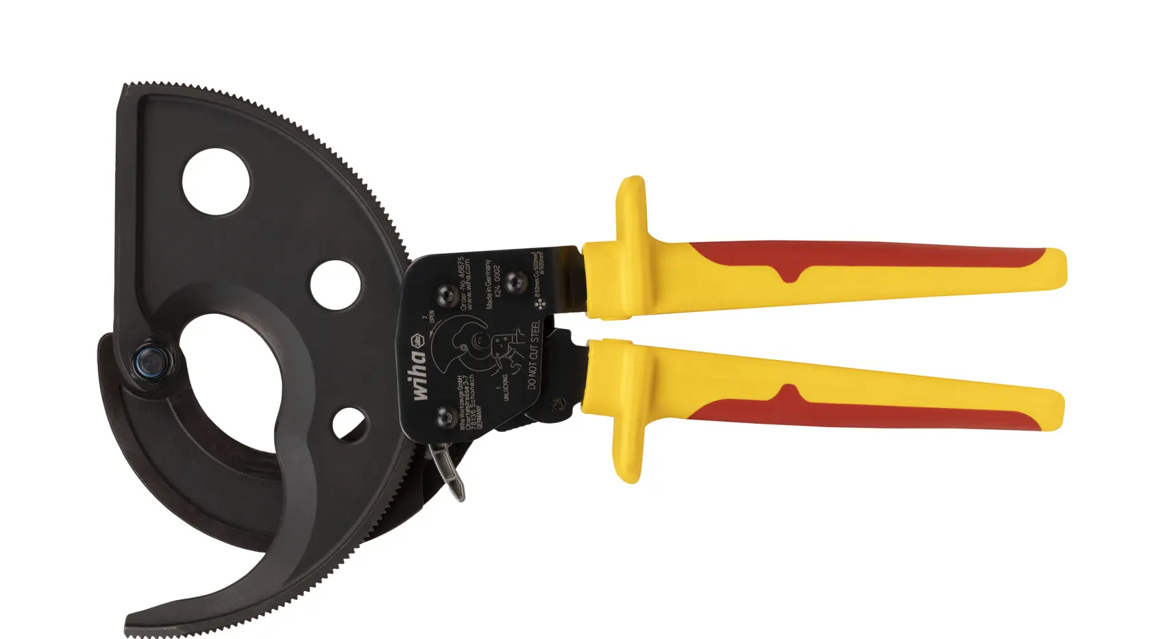 Pince coupe-câbles electric isolée à cliquet jusqu'a 500 mm² - WIHA - 46675