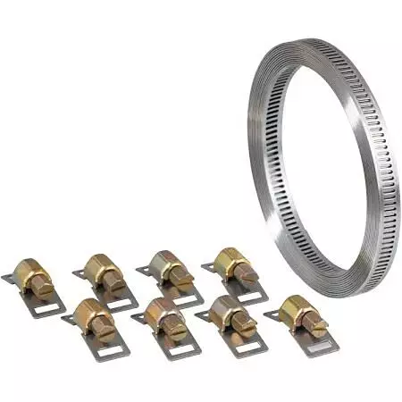 Collier de Serrage au Mètre Acier 3mx8mm avec 8 têtes - BRICODEAL - 590384 Collier de Serrage au Mètre Acier 3mx8mm avec 8 têtes - BRICODEAL - 590384