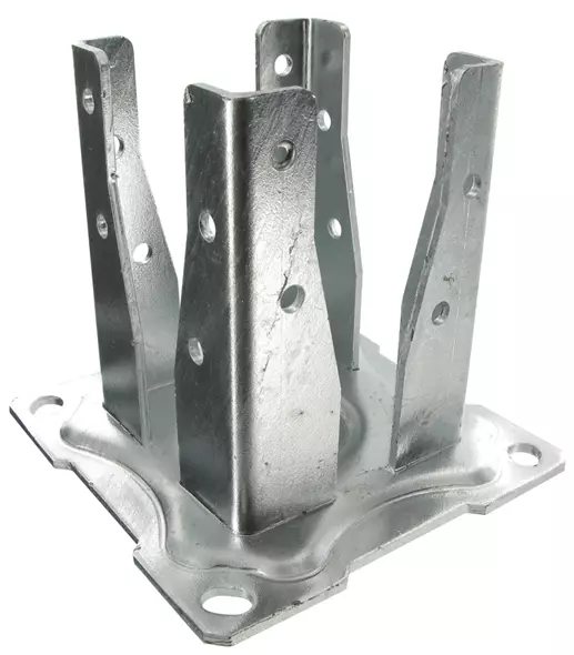 Pied de poteau carré SIMPSON de jardin à boulonner - 90 x 90 mm - AG527P