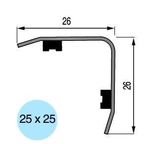 Cornière d'angle sortant adhésif 3M aluminium - 25x25 mm x 3 m - 13 30 10