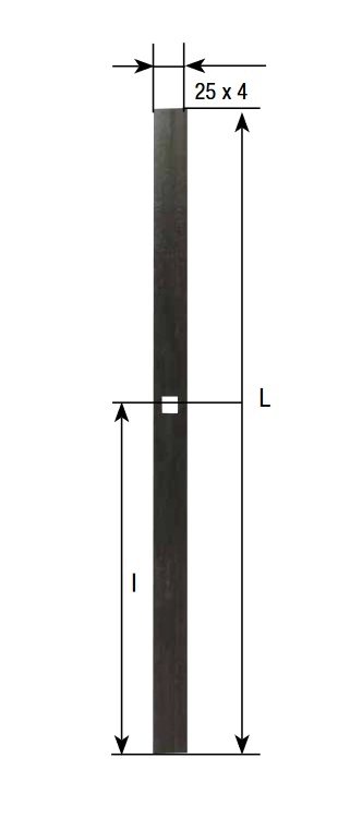 Tige plate eco 1500 mm TORBEL cataphorèse noire pour espagnolette - 0610154