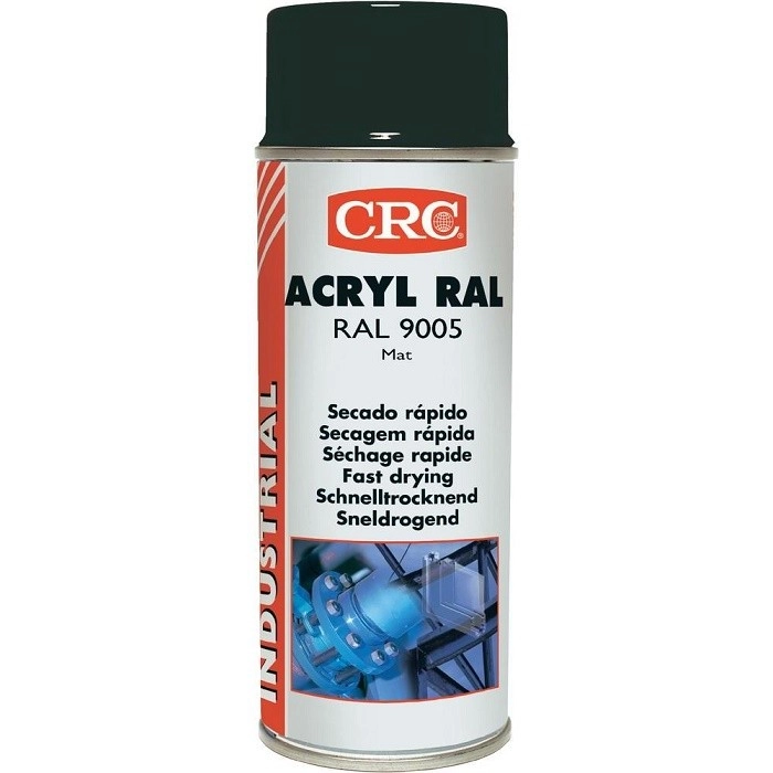 Peinture acrylique CRC Aérosol - Noir mat - 520ml/400ml