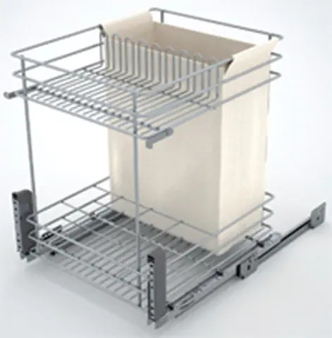 Combiné bas coulissant SIGE pain/bouteille fil chromé pour meuble de 300 x l.264 x p.500 x h.520 soft - 007G 300