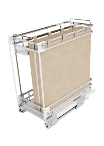 Combiné bas coulissant pain/bouteille panier f. blanc Soft SIGE pour meuble 400mm - L.360/368xP.500xH.520 - 007+400
