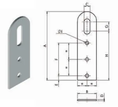 Attache universelle rectangulaire 7404 MONIN - 90 x25 x 1.5 mm - 513950