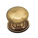 Bouton anglais 2003 Ø 25 mm avec rosace laiton patine