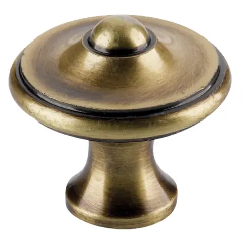 Bouton Lyonnais Ø 30 mm acier vieux laiton