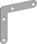 Équerre de cadre plate 3032 MONIN - Zinguée - Bout rond - 80x80x16 mm - 514690