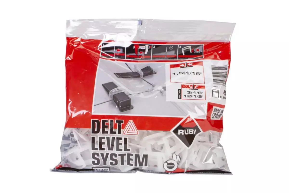 Bride de nivellement Delta LS pour carreaux - Epaisseur 1,5 mm / 3-12 mm - Boite de 200 - RUBI - 2841 Bride de nivellement Delta LS pour carreaux - Epaisseur 1,5 mm / 3-12 mm - Boite de 200 - RUBI - 2841