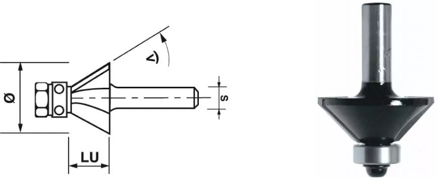 Mèche d'affleureuse combinée 30° long. 41 diam. 12,7 q.6 5656.730.00
