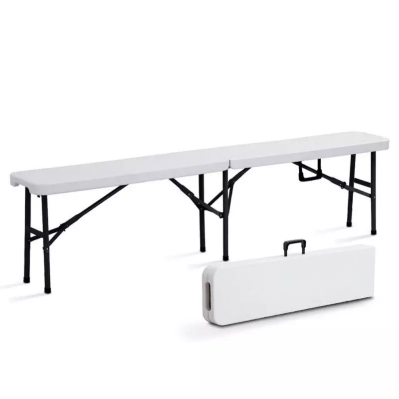 Banc blanc pliant 182X30X43 CM - IEV RONDY - 962170 Banc blanc pliant 182X30X43 CM - IEV RONDY - 962170
