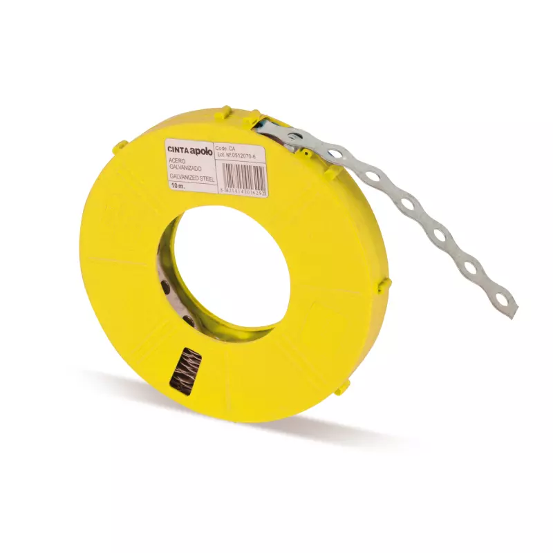 Bande métallique CA, bande perforée en acier galvanisé - Largeur 17mm / Trou 7mm - 10 rouleaux - CELO - CA