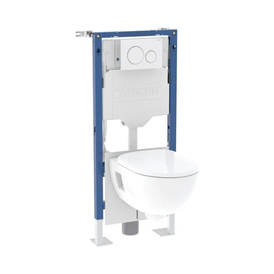 Pack complet bâti-support Duofix avec plaque Sigma20 et Pack cuvette Renova semi-caréné - GEBERIT - 118.311.KJ.2