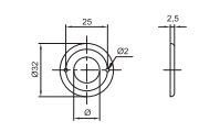 Rosette emboutie type EDF COUILLET Ø20 x 32 x 2.5 mm - ROS2