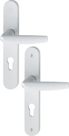 Ensemble de porte plaque large Atlanta HOPPE 1530/300M blanc 9016 - Clé i - entr.70 ép.58/67 - 2834691