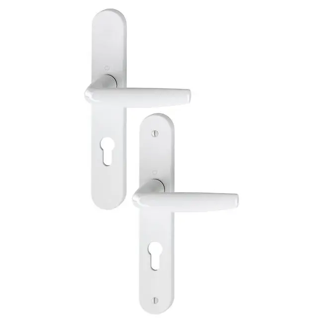 Ensemble de porte plaque large Atlanta  1530/300M blanc 9016 - HOPPE - Clé i - entr.70 épais.68/77 - 2834703  