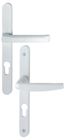 Ensemble de porte-fenêtre plaque étroite Atlanta 113KH/300LMSGL/1530 HOPPE saillie réduite Blanc 9016 Clé i - ép.68/77 - 3304456