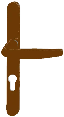 Ensemble de porte-fenêtre plaque étroite Atlanta 1530/300LMSGL HOPPE Brun 8003 Clé i Entr.70 - ép.68/77 - 3305133