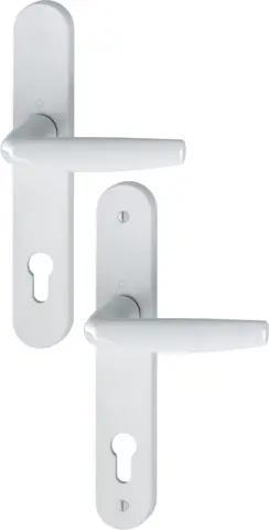 Ensemble de porte plaque large Atlanta HOPPE Blanc 9016 - Clé i - entr.92 C8 ép.68/77 - 282416